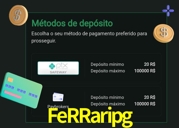 O cassino FeRRaripg oferece uma grande variedade de métodos de pagamento